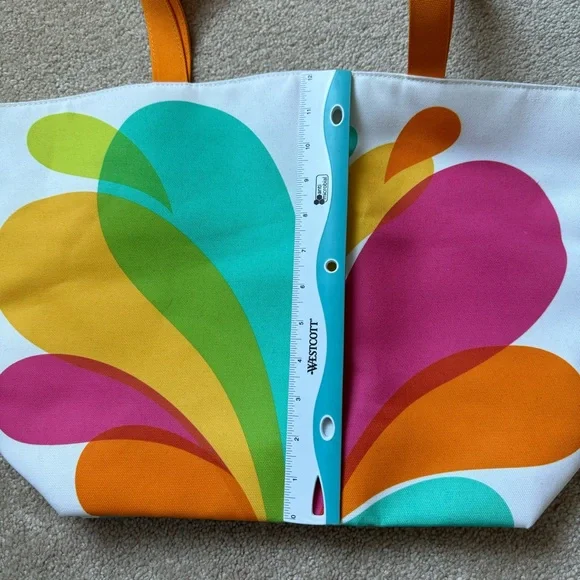 Clinique Canvas Tote Bag in Vibrant Splash Pattern - New, never used! - Picture 3 of 9